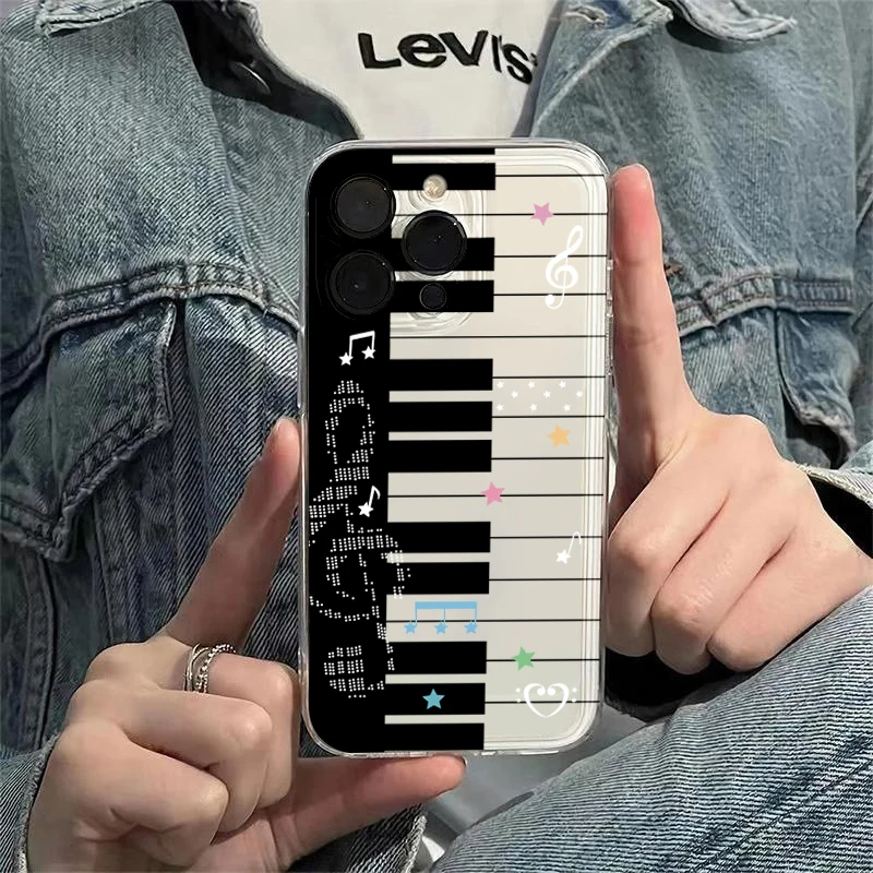Silicone Phone Case For Redmi Note 14 13 12 11 10 Pro Plus 5G Redmi 13 13C 4G Shockproof Letter Music Note Painted Bumper Cover view 4