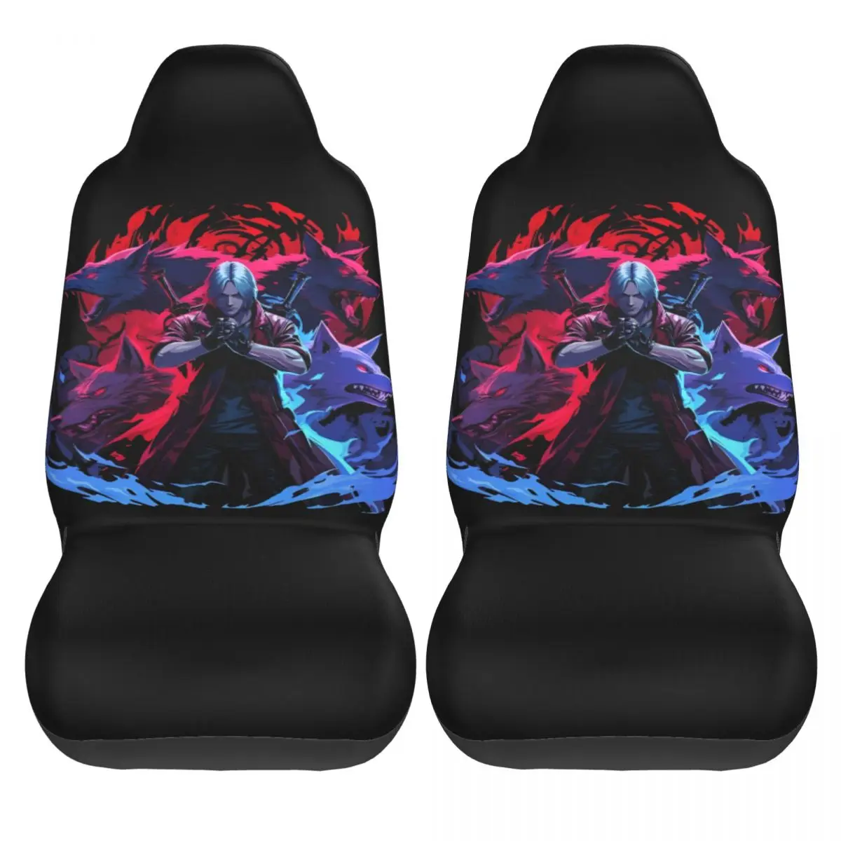 Devil May Cry Game Universal Car Seat Cover Protector Interior Accessories Women Front Rear Flocking Cloth Cushion Hunting