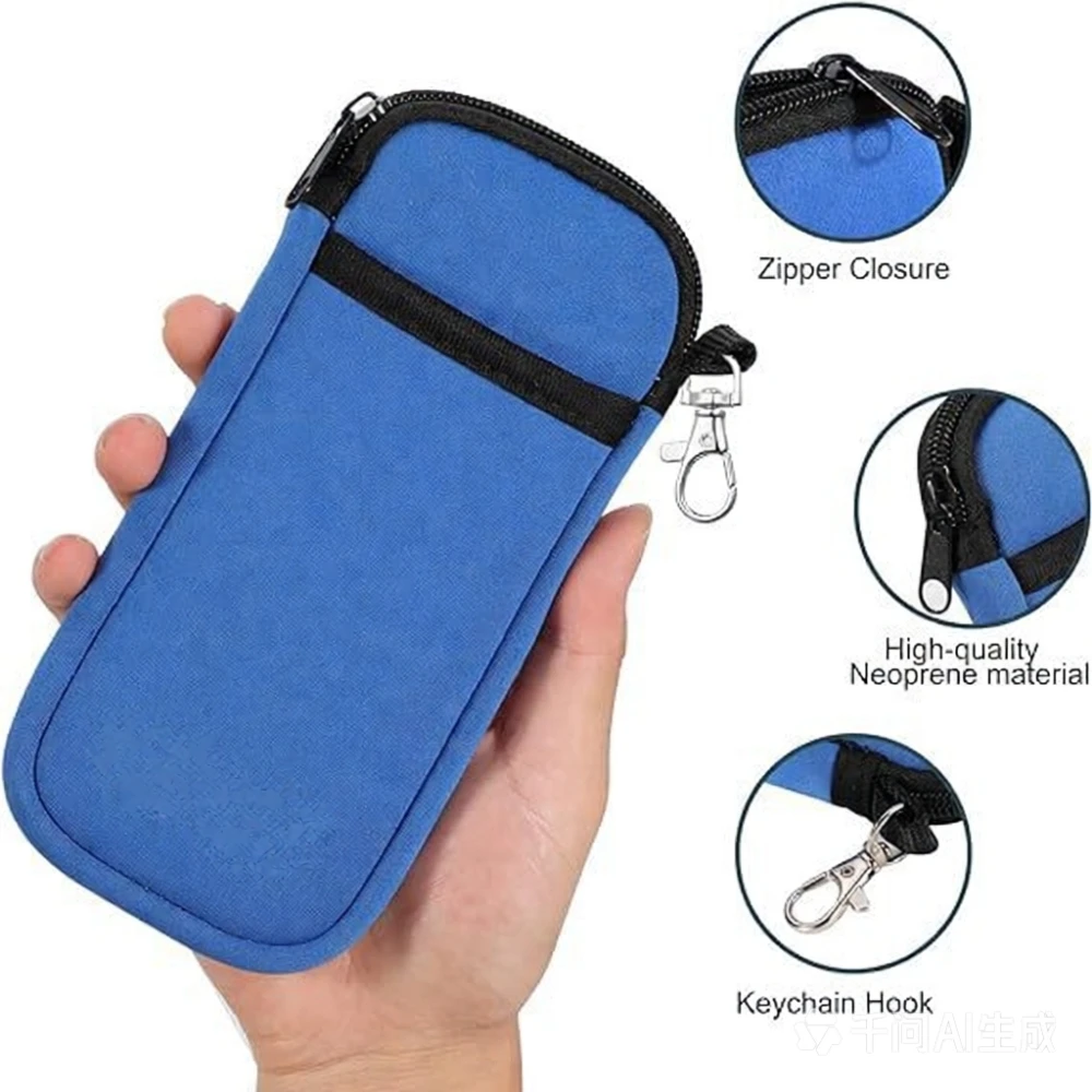 Portable Zipper Soft Glasses Case With Carabiner Sunglasses Case Zipper Eyeglass Pouch Glasses Protective Shell Bag