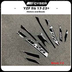 Full Car Sticker Set For Yamaha YZFR6 YZF-R6 R6M - Fairing Shell Decals OEM Replacement Version 2017-2024
