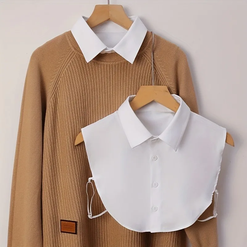 1pc Women Crystal Fake Collar Vintage Detachable Shirt Collar Stylish False Lapel Blouse Top Accessory Women Fashion Fake Collar