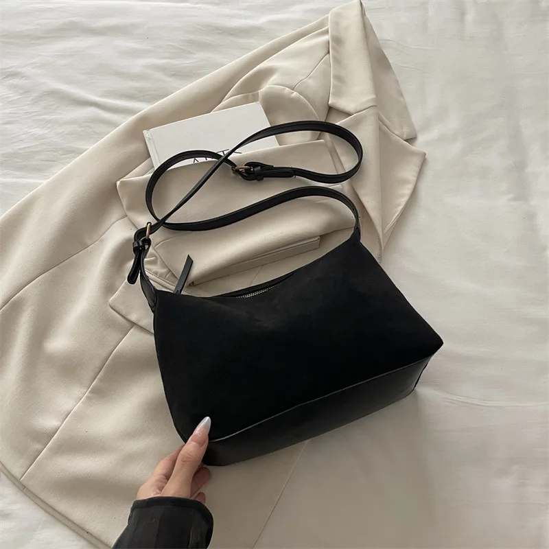 New Suede Tote Bag Frosted Commuter Large Capacity Women's Bag Single Shoulder Crossbody Armpit Bag Bolsos Para Mujer