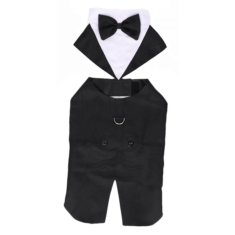 

Dog Formal Wedding Tuxedo Elegant Suit Cotton Pet Costume Bow Tie Decorative Buttons for Special Occasions Party Dog Formal Wear