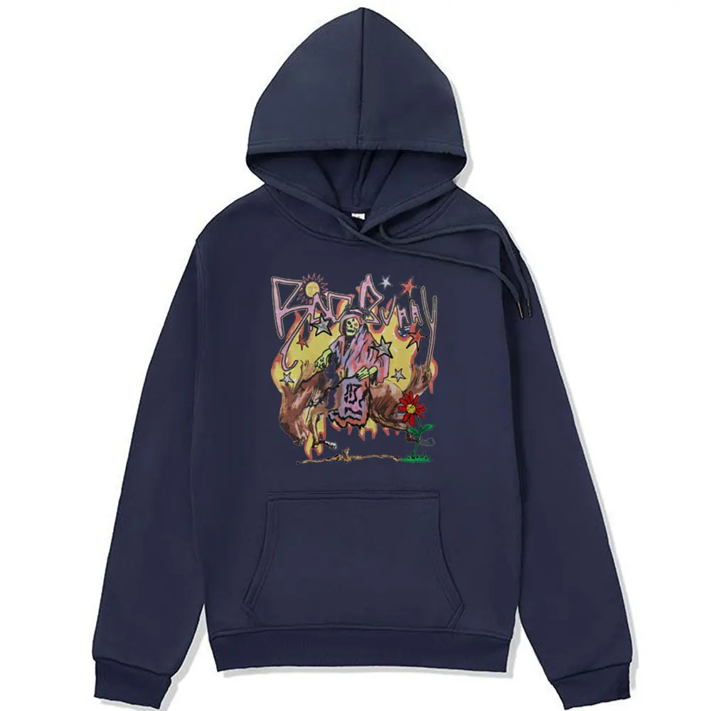 Sudadera con capucha de concierto de rapero Bad Bunny para hombre, jersey de forro polar de gran tamaño, sudadera con gráfico de Nadie Sabe Loque Va A Pasar Manana, Invierno