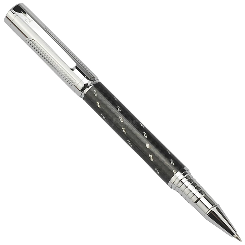 

Fuliwen Metal Business Black And Silver Carbon Fiber Roller Ball Ballpoint Pen Refillable Ink Pen Writing Pen Writing Gift Pen