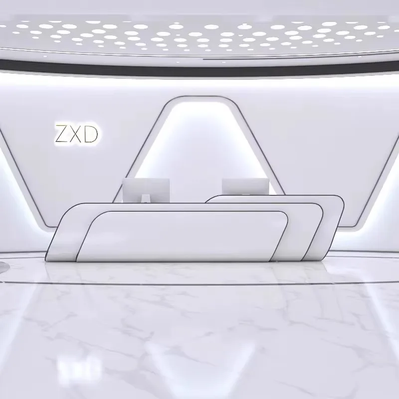 Design Checkout Front Desk Reception Counter White Business Luxury Reception Desks Beauty Salon Mostrador Recepcion Furniture