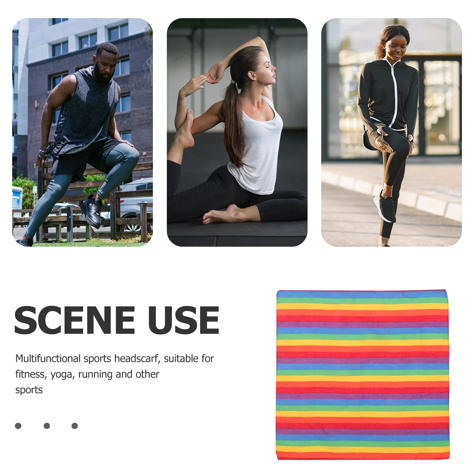 

2Pcs Striped Bandana Headbands Creative Chic Design Multipurpose Head Wraps for Sports Yoga Fitness Running Workout Decor