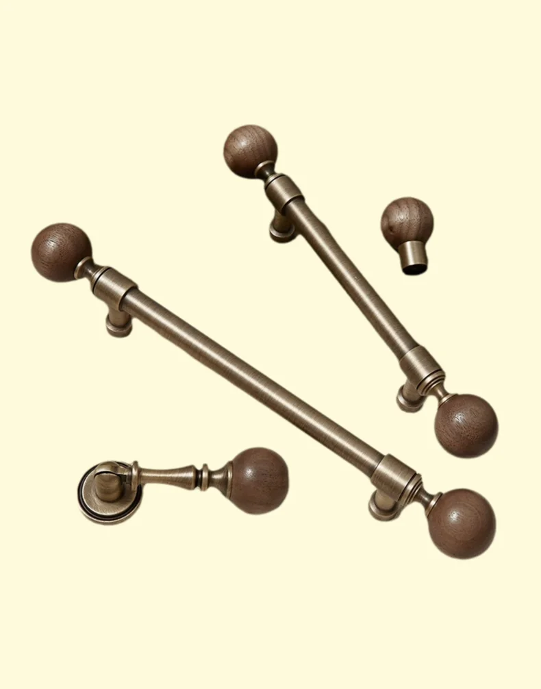 ANXIANG manija de latón antiguo cajón de nogal puerta de armario armario cocina manija de bola retro de bronce