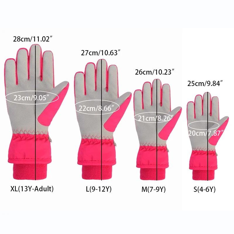 Gants de ski imperméables pour adultes et enfants, mitaines optiques pour enfants, gants d\'extérieur pour garçons et filles, doublure Smile, neige,