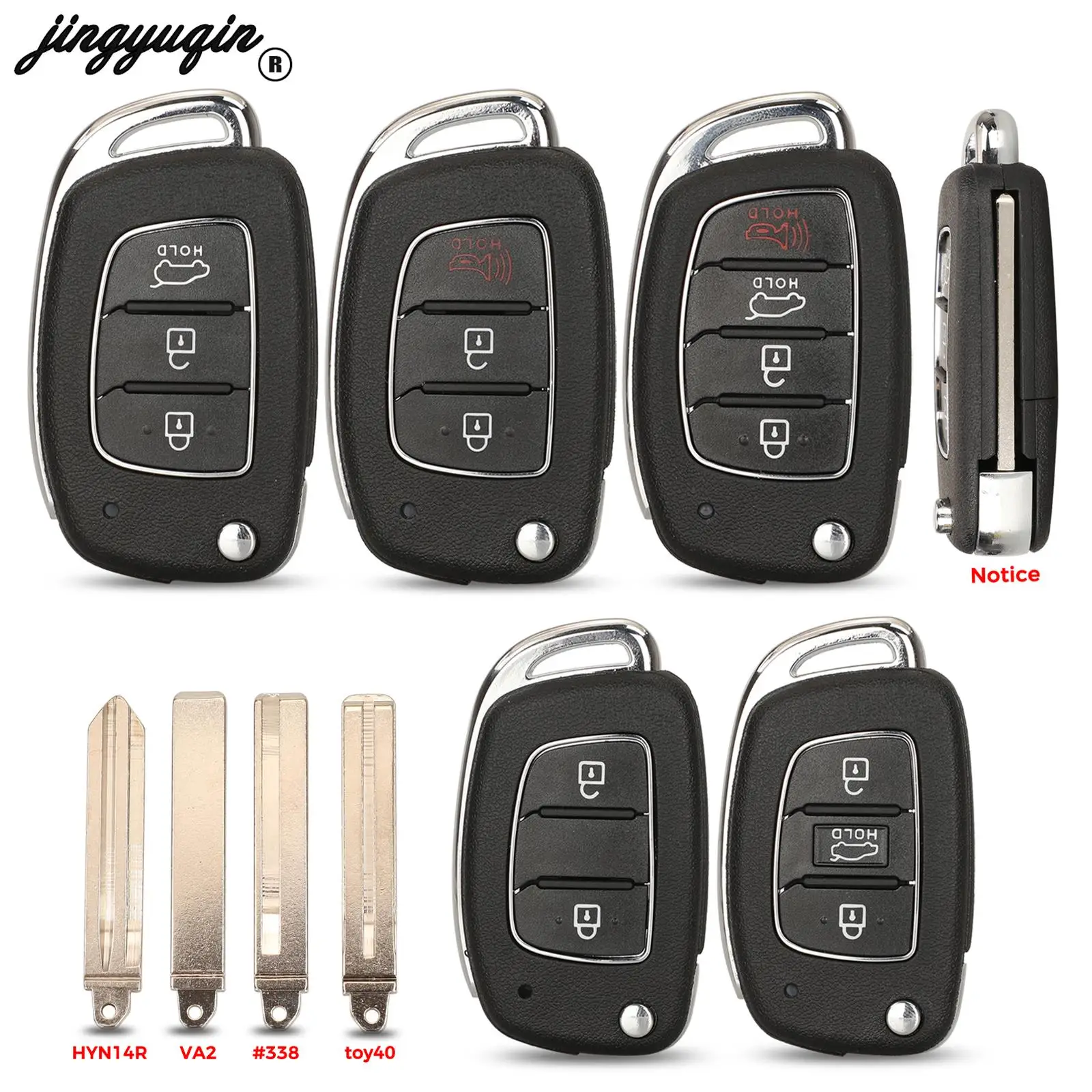 jingyuqin For Hyundai Solaris Verna Fe Creta Elantra Reina Verna Solaris IX25 IX35 IX45 Elantra ix25 Flip Remote Key Shell Case