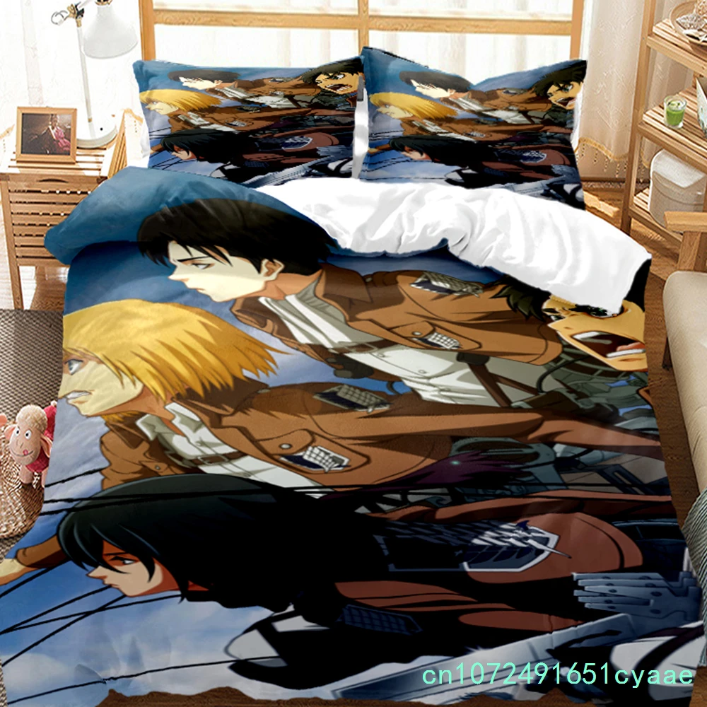 Japanese Anime Polyester Bedding Sets Boys Covers Boys Duvet Cover Set For Teens Bedding Set cover&2pcs Pillowcase 5