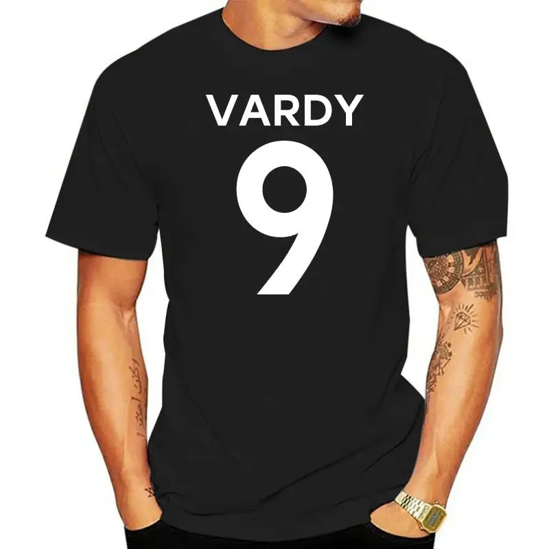 Jamie Vardy 9 Club Player Style T shirt Royal   White Summer Short Sleeves Cotton T shirt