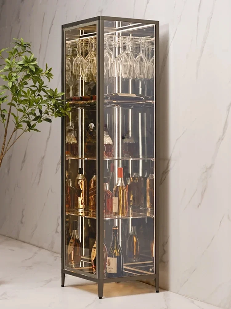 

Simple wine cabinet Small living room Transparent tempered glass display cabinet storage display cabinet can be customized