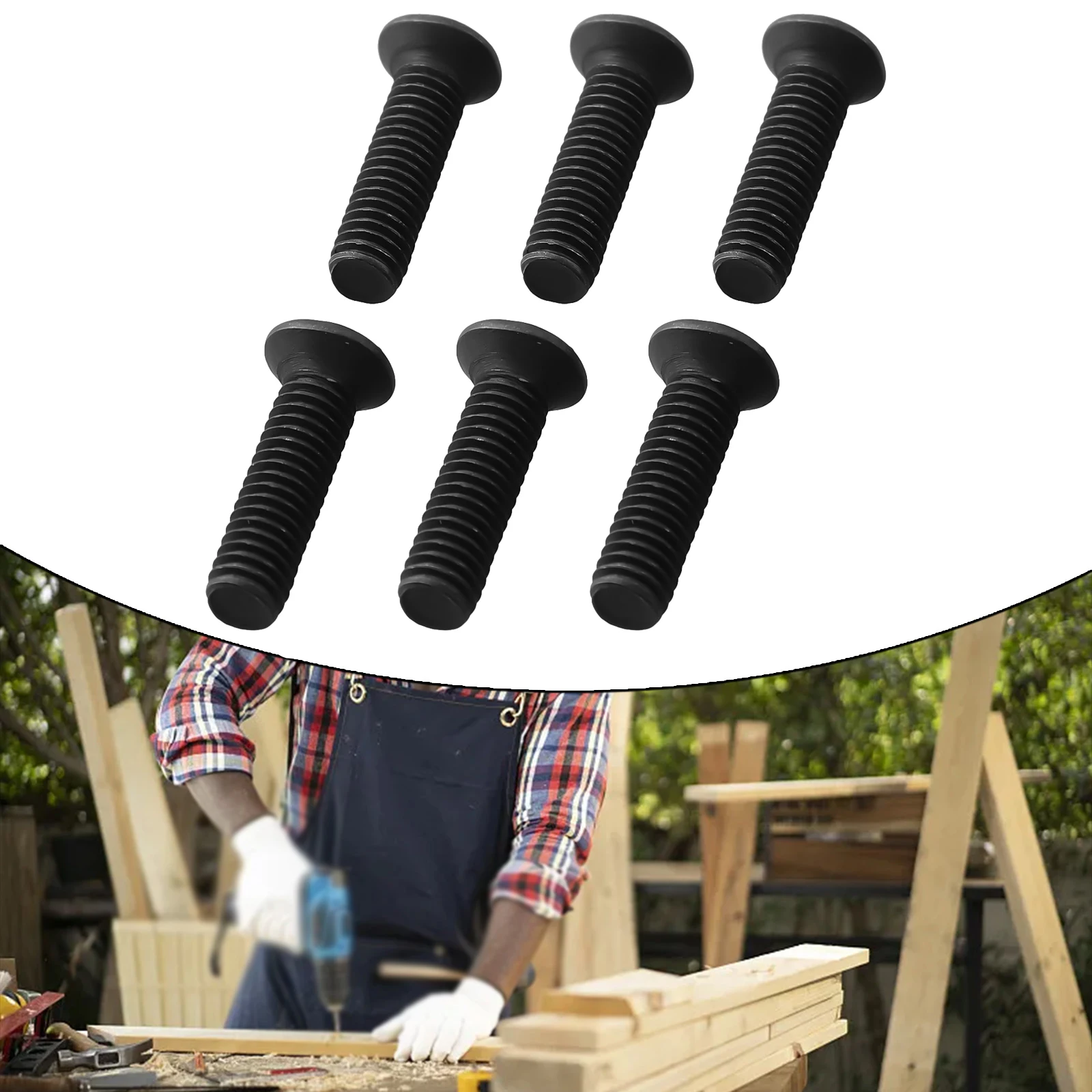 6pcs Fixing Screw M5/M6 Drill Chuck Shank Adapter 22mm Left Hand Thread For 1/2 Inch / 3/8 InchUNF Drill Power Tool Accessory