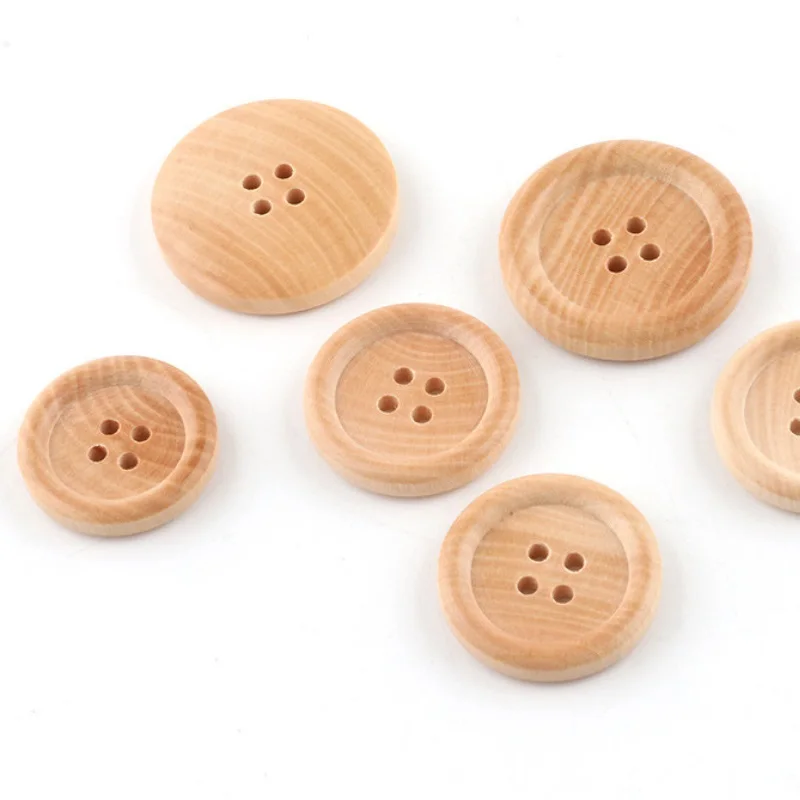 20pcs Wooden Buttons Wood Button For Fabric Buttons For Knitting 4Hole Button Burlywood Button For Doll Clothes Sewing Items