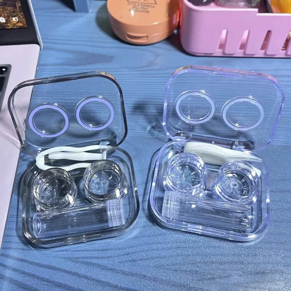 1PC New Transparent Contact Lenses Case Mini Portable Travel Contact Lenses Box Beautiful Pupil Lenses Container Storage Case