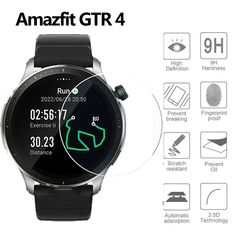 Tempered Glass For Amazfit GTR 4 Smartwatch Screen Protector Anti-scratch Film For Amazfit GTR 4 GTR 47MM 42MM Protective Glass