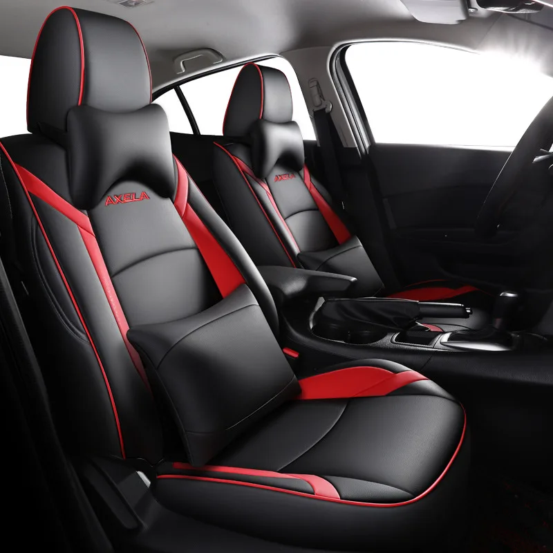 Car Special Seat Covers For Mazda 3 Axela 2014-2019 Waterproof Protection Leather Seat Cushion Automotive Parts -Full Sets