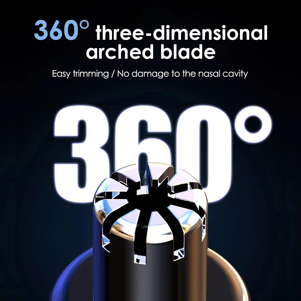 휴대용 전기 코 헤어 트리머 충전식 코 귀 헤어 트리머 클리퍼 자동 빨 수있는 면도 코 커터 남여 T