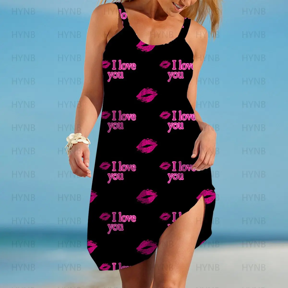 

Y2k Red Lips Beach Dress Sweet Boho Sling Women's Summer Sundresses Free Shipping Sexy Taste Me Dresses Kiss Me Loose Party XOXO