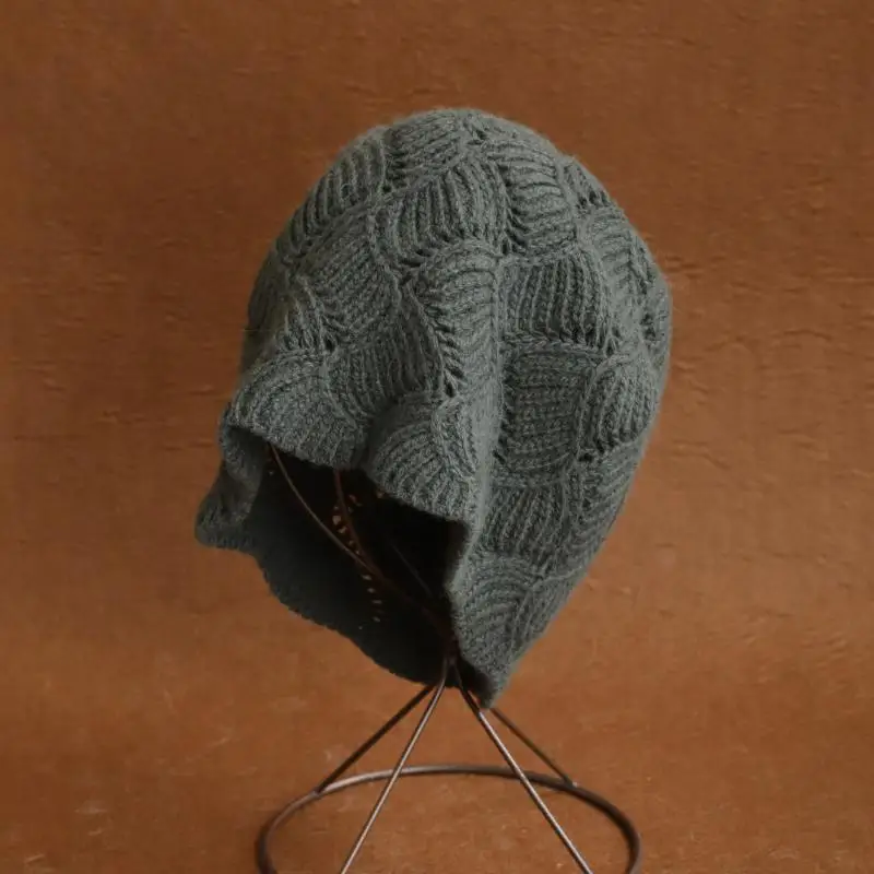 2026 Neue Y2K Herbst-Winter-Wollmütze für Damen, Modische Vintage-Strickmütze, Vielseitige Kappe, Frühlingsmütze, Faltbare Mütze – Detail 12