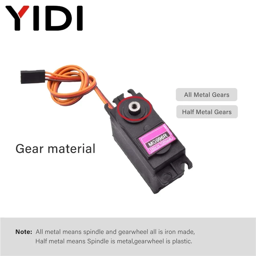 

YIDI 5 шт. MG996R Сервопривод с металлическим редуктором 180° ° 360 ° Сервопривод с высоким крутящим моментом для радиоуправляемых машин, вертолетов, самолетов, роботов, Arduino