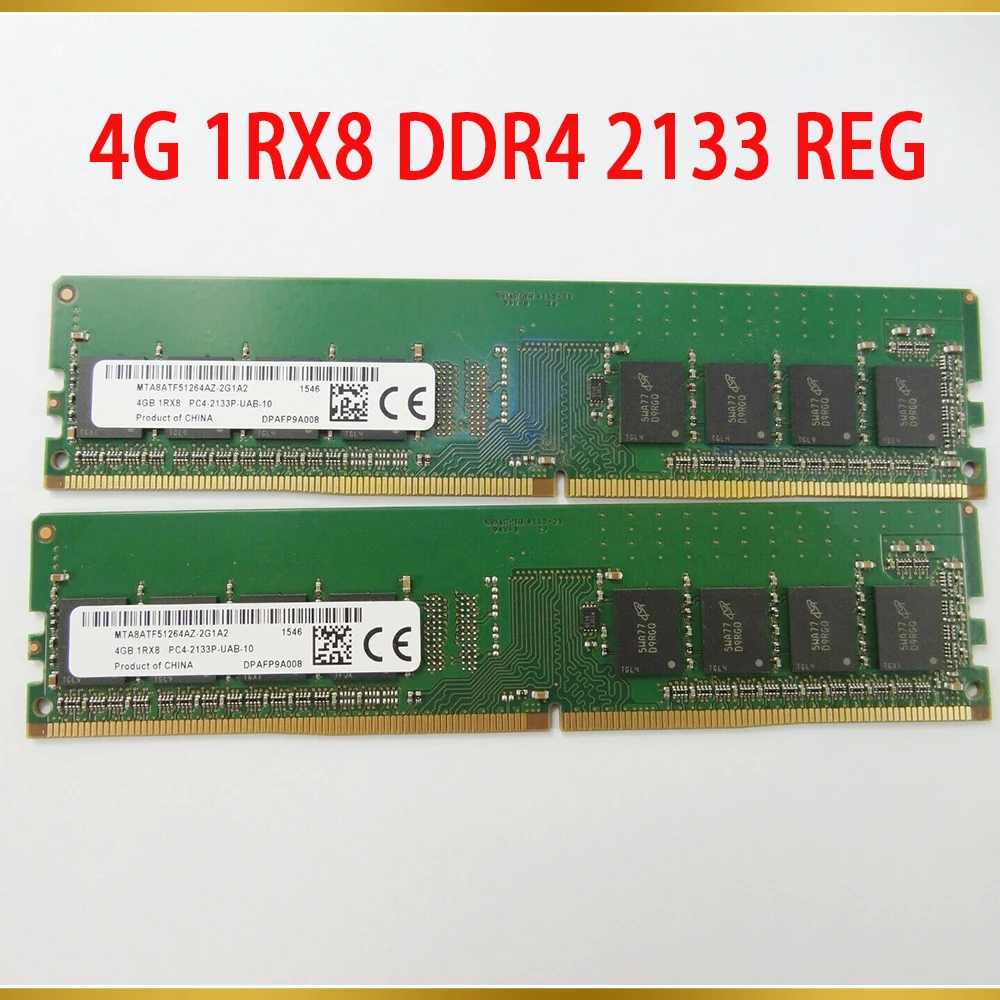 1Pcs For MT Memory 4GB 4G 1RX8 DDR4 2133 REG PC4-2133P RAM