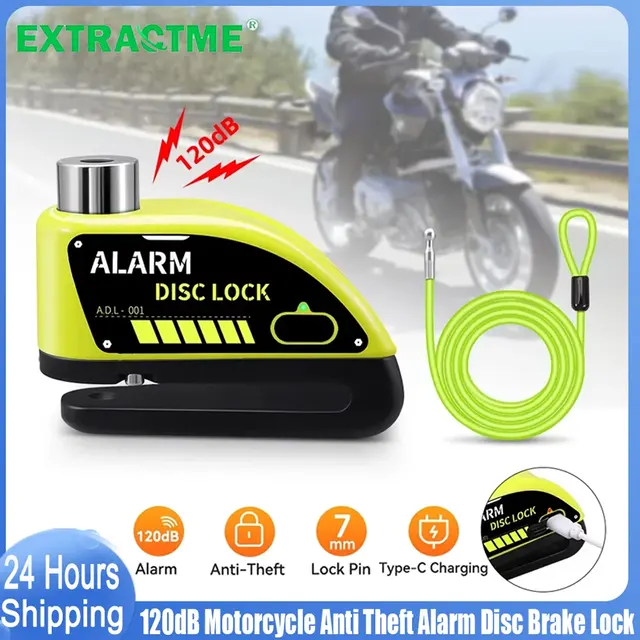 Motorcycle Disc Brake Lock with Alarm for Everyday Security