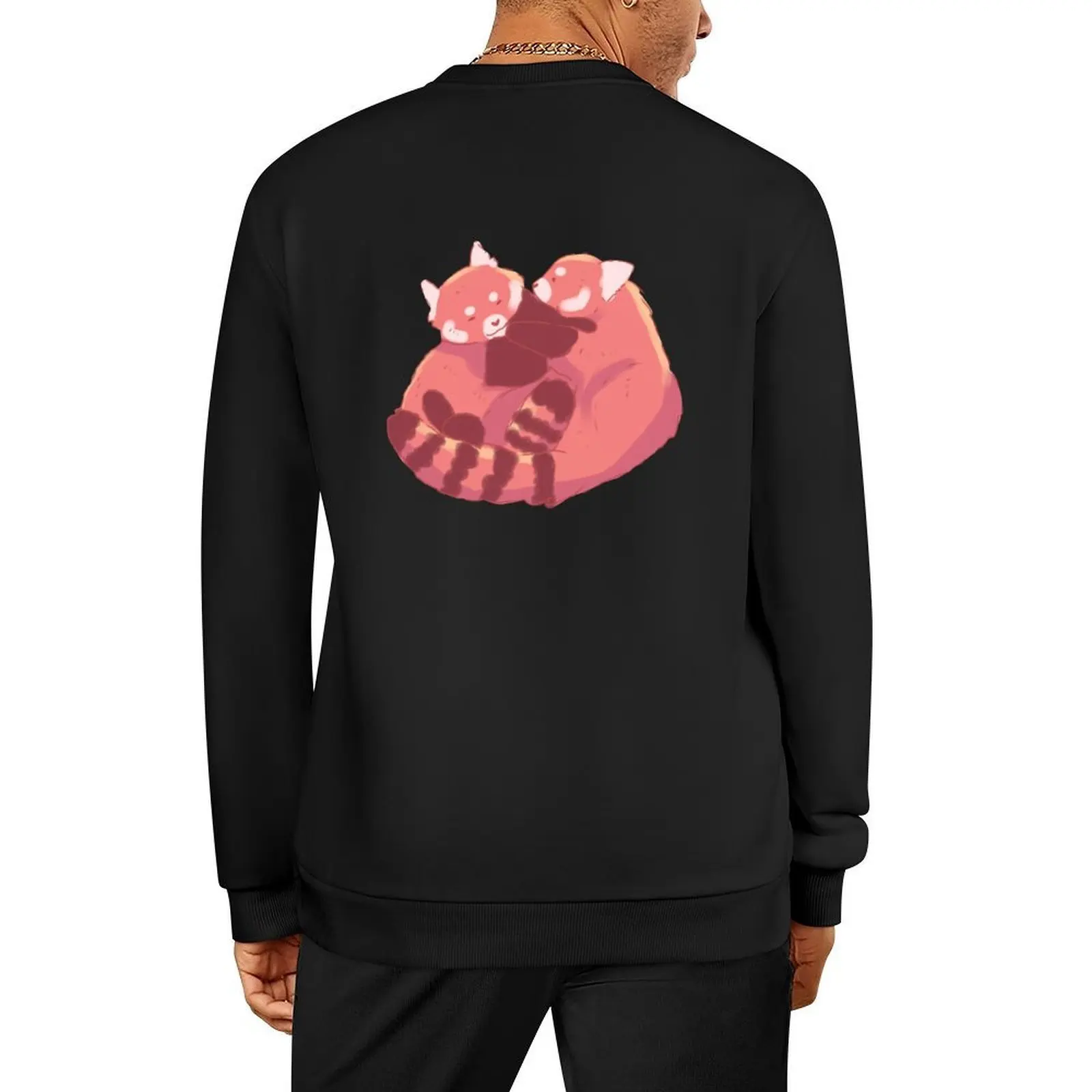 

Red pandas hug Pullover mens clothing anime clothing men's autumn clothes men's sweat-shirt hoody