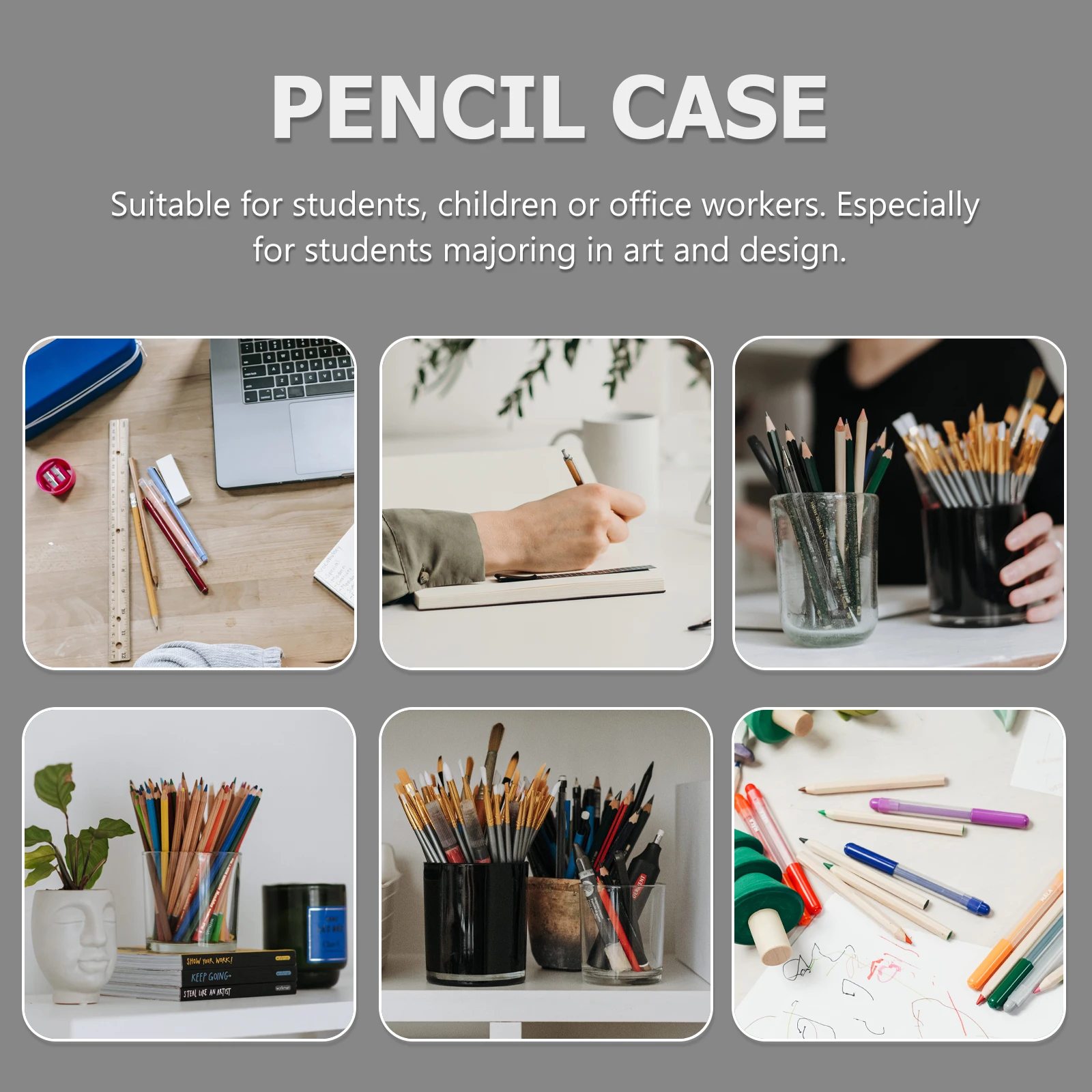

4 Pcs Pencil Case Sturdy Simple Elegant Storage Organizer Blue Box for Stationery