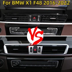 For BMW X1 F48 2016-2022 Center Console AC Outlet Cover Air Conditioning Vent Sticker Trim Decoration ABS Car-styling
