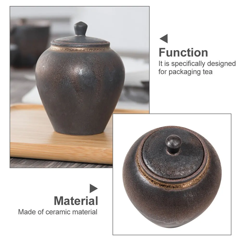 

Japanese Style Ceramic Tea Canister Sealed Airtight Storage Jar for Pu'er Tea Kitchen Accessory Dried Fruit Jar