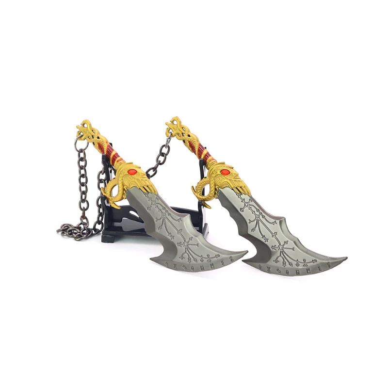 15cm/5.91in God of War 4 Game Peripheral Kratos Blade of Chaos Alloy Weapon Model Paired with Metal Ornaments Toy Gift for Boys