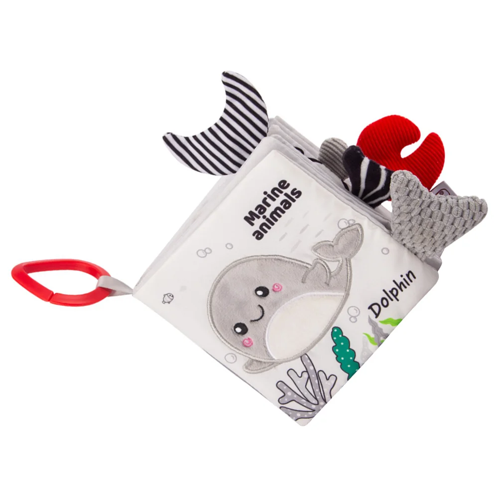 

Tear resistant Cloth Book Toddler Educational Plaything Marine Animals Learning Activity Safe Washable