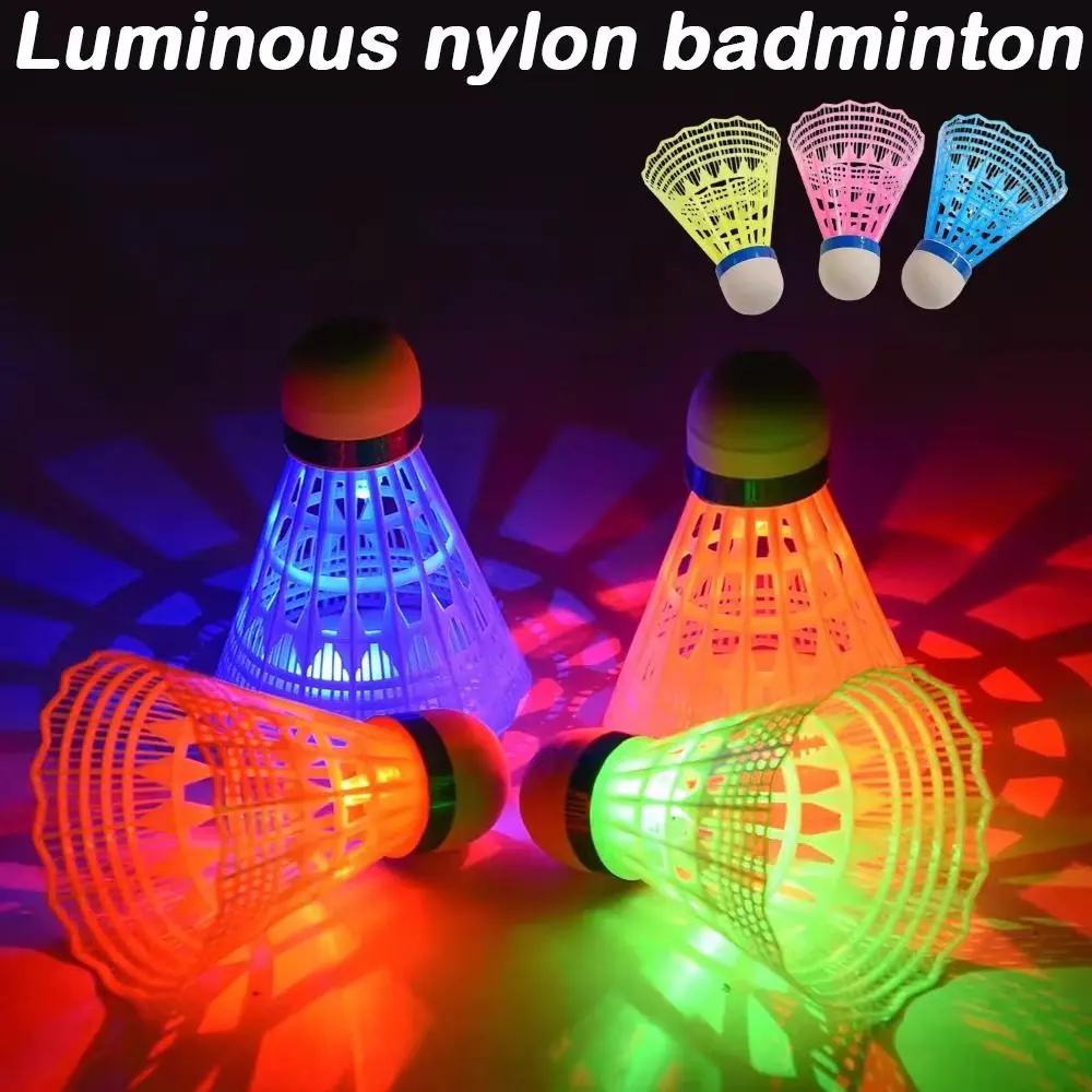 2/3/4/8 pces light-up led bolas de iluminação de badminton brilhantes bolas de badminton de náilon iluminação leve petecas