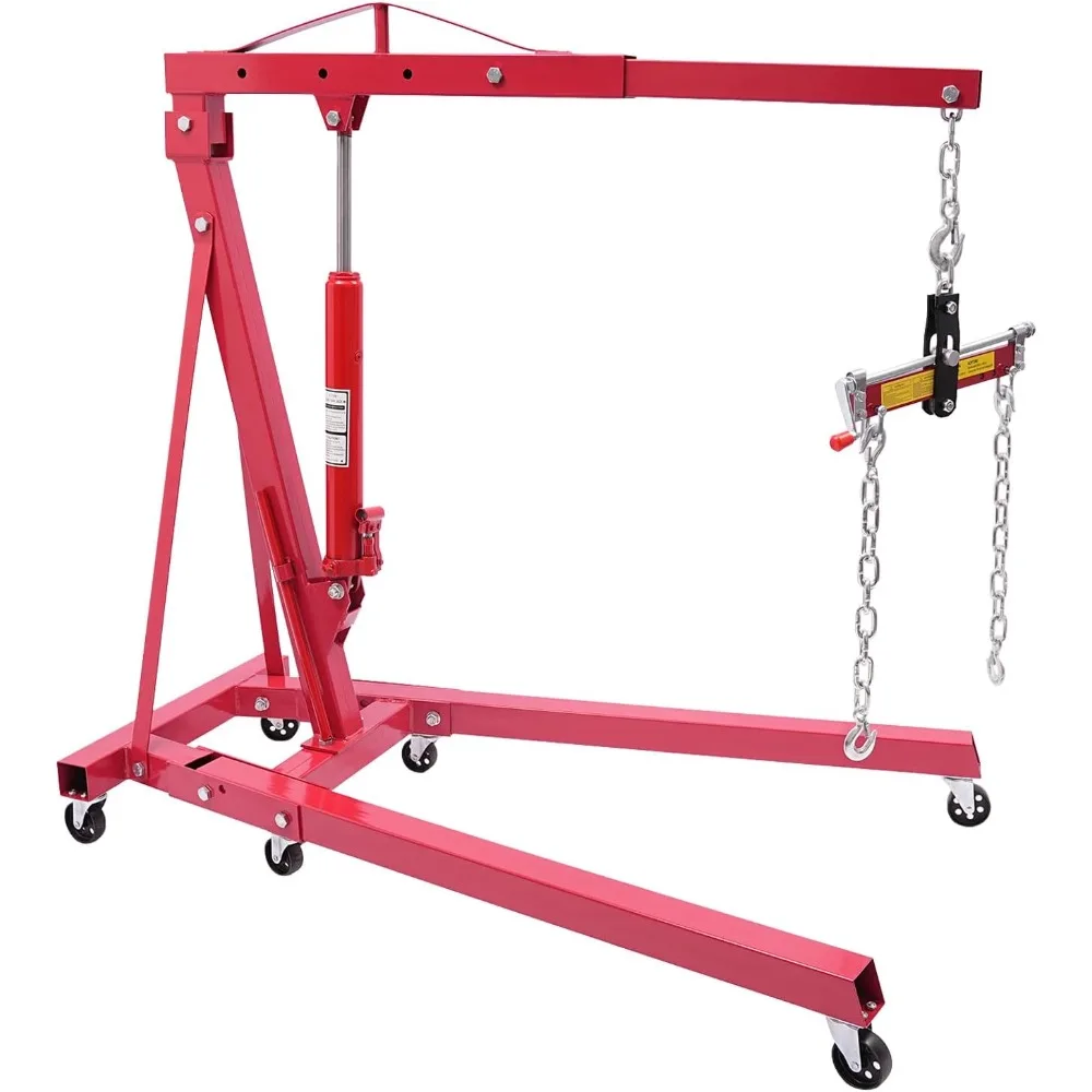 Hydraulic Engine Hoist with Lever 2 Ton Cherry Picker Engine Hoist Shop Crane Foldable Engine Hoist and Crane Leveler