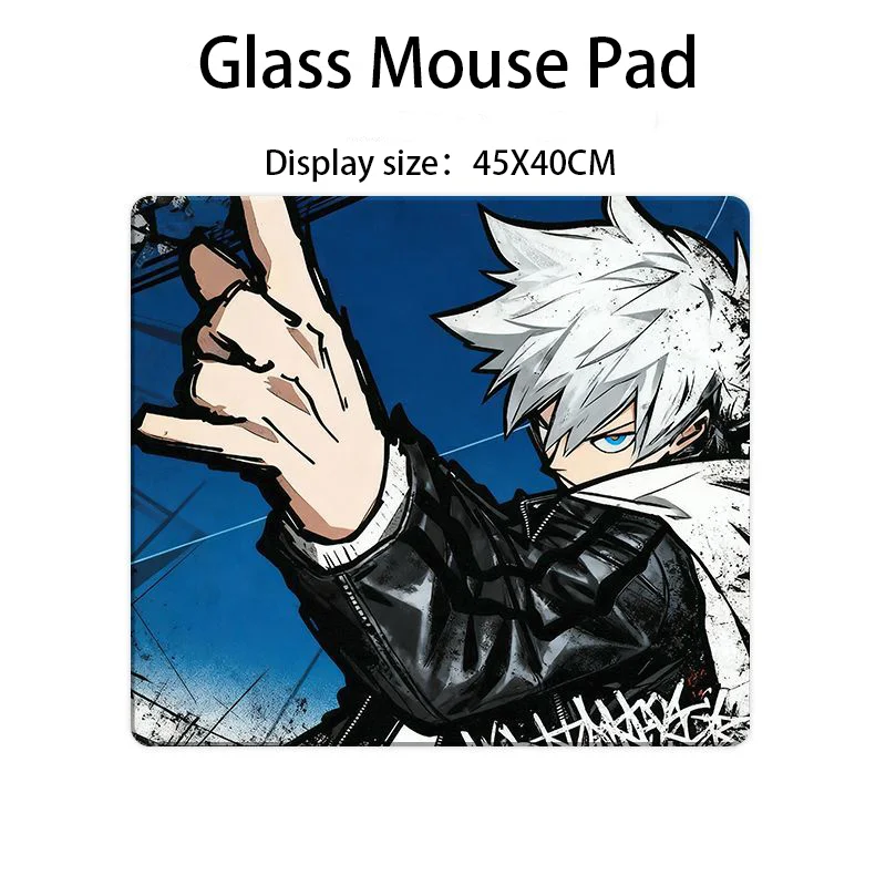 Anime Girl Boy Photovoltaic Glass Mouse Pad Tempered Upgrade Smooth FPS Pc Game&Office Game Specific Mousepad Laptop Desk Mat