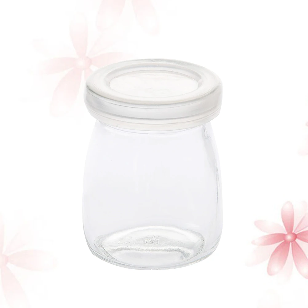 

5Pcs 100ML Party Candy Boxes Baby Pudding Bottle Chocolate Gift Box with Plastic Lid Baby Shower Party Favors Supplies (White)