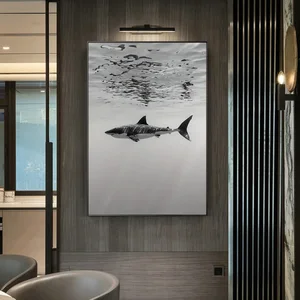 Posterler, modern, hayvanlar, siyah ve beyaz, balina köpekbalığı tuval ve baskılar, resim duvar oturma odası, ev dekor, hiçbir çerçeve 8 ana satış tablosu tubarao-no. 6