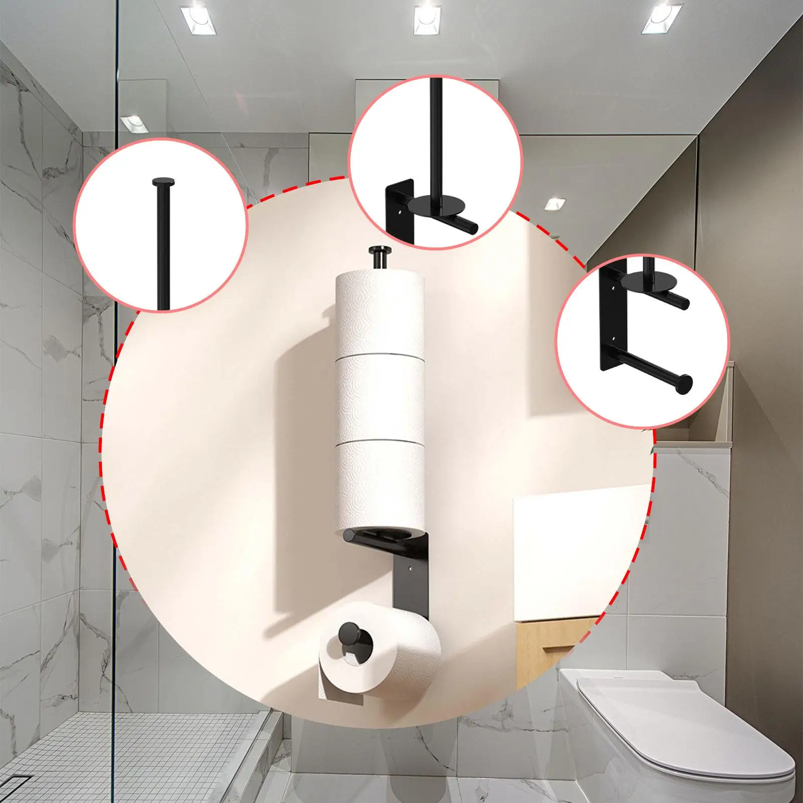 トイレットペーパーディスペンサー炭素鋼壁掛けバスルームロールオーガナイザー防水ホルダー家庭用キッチントイレ用