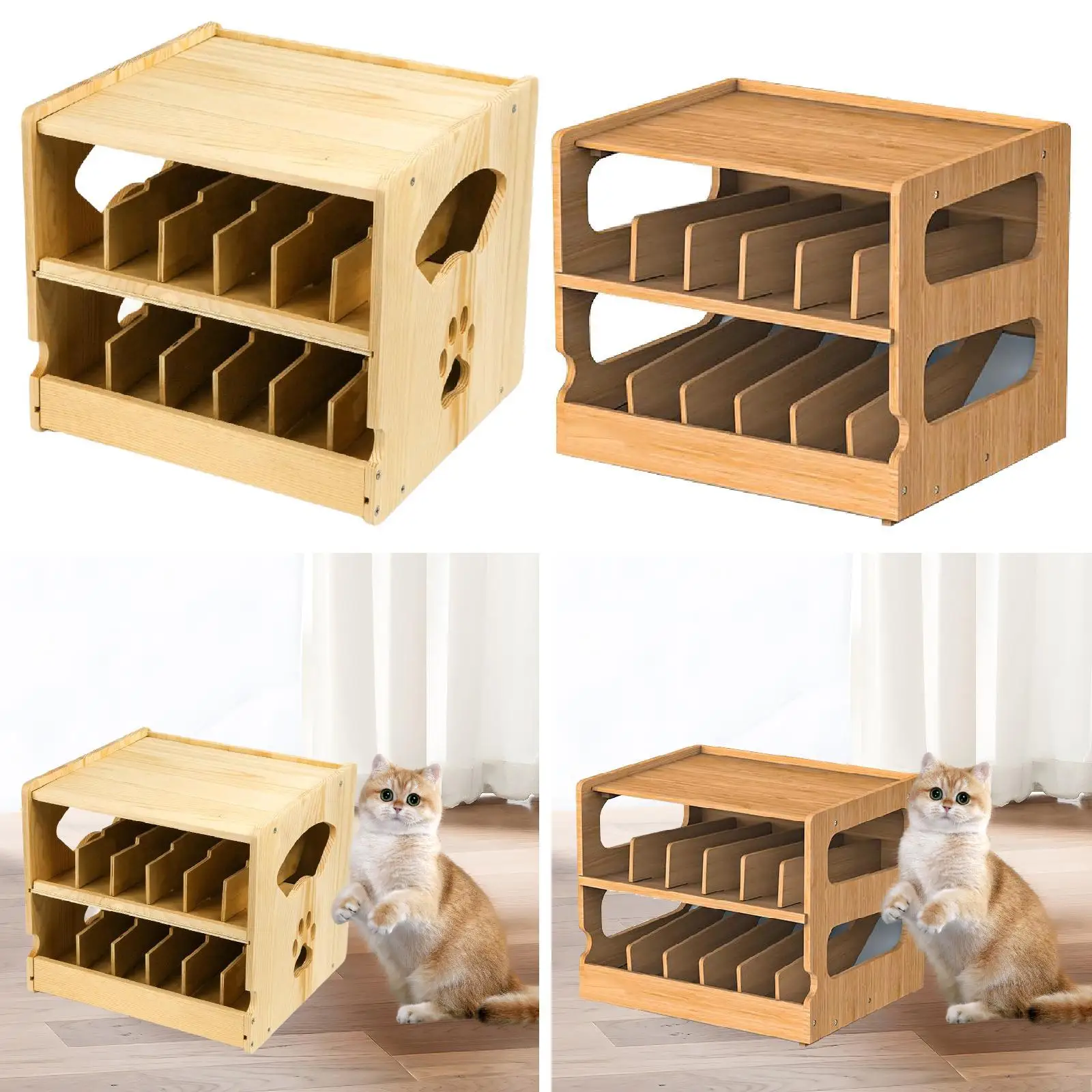 

Cat Food Can Storage Organizer Non Slip Double Layer for Living Room Pantry