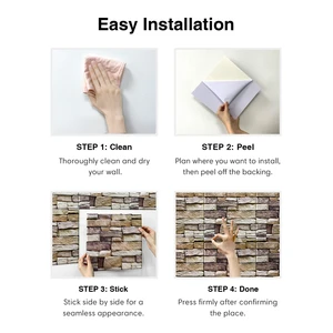 ذاتية اللصق 3D بلاط ملصق ، لوحة حائط من الحجر الصناعي ، قذيفة وعصا ، باكسبلاش المطبخ ، ملصق حائط الحمام ، 1 جهاز كمبيوتر ، 10 قطع أعلى 10 بيع 3D الجدار الحجري المجلس - No7