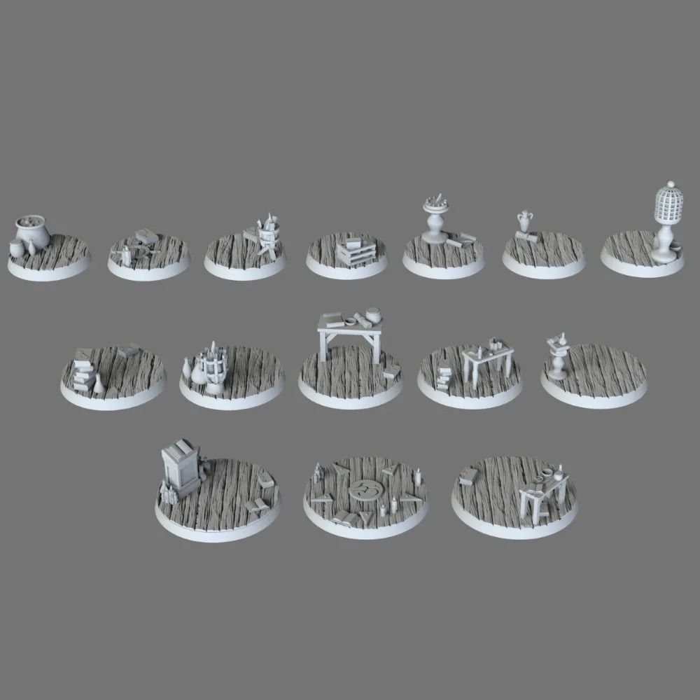 High-precision Resin Printing Model Set Randomly Base Platform Model for Soldier Figurines Miniatures DIY Coloring and Assembly