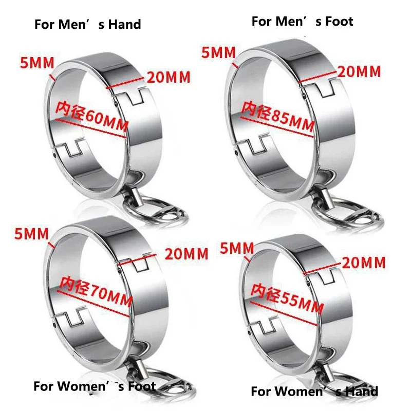 Metal Handcuffs Ankle Cuff Bondage Bracelet Restraints BDSM Footcuffs Intimate Adult Game Sex Toys for Couples Sexshop