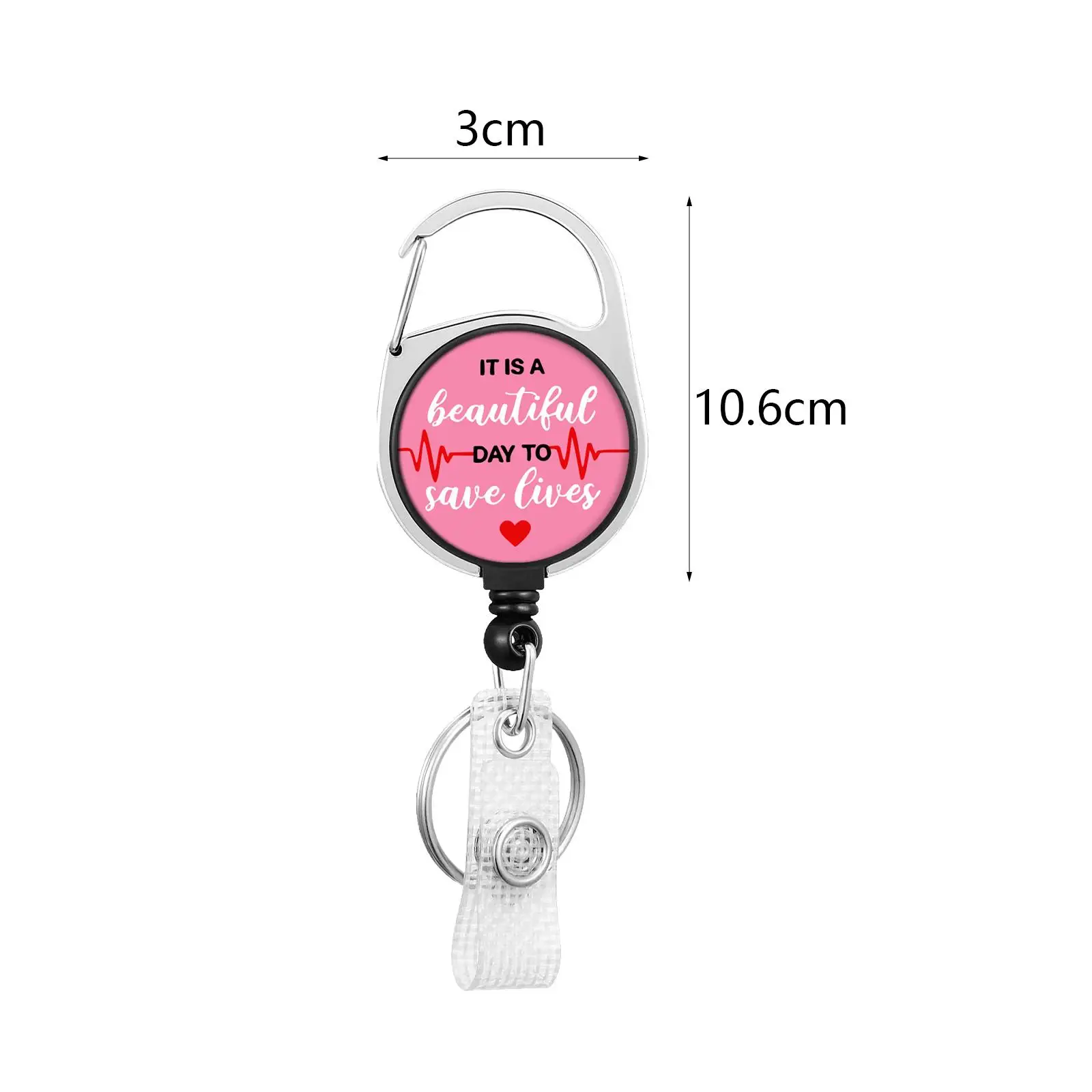 Badge Reel Holder Badge Clip Keyring Retractable Keychain ID Card Holder for