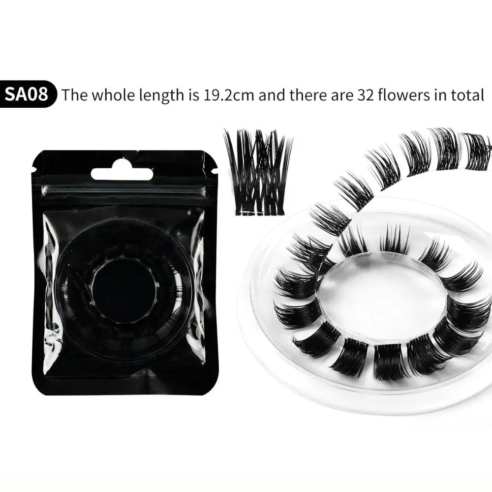 แบบพกพา Mink-เช่นผม Segmented Eye ขนตา Curling Eye ยาวปุยขนตาปลอมหนาแต่งหน้า 3D Eye Lashes Party