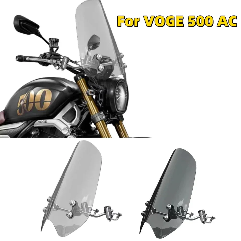 Motorcycle Fit Voge 500AC Dedicated Front Windshield Heighten Wind Deflector For VOGE 500 AC AC500