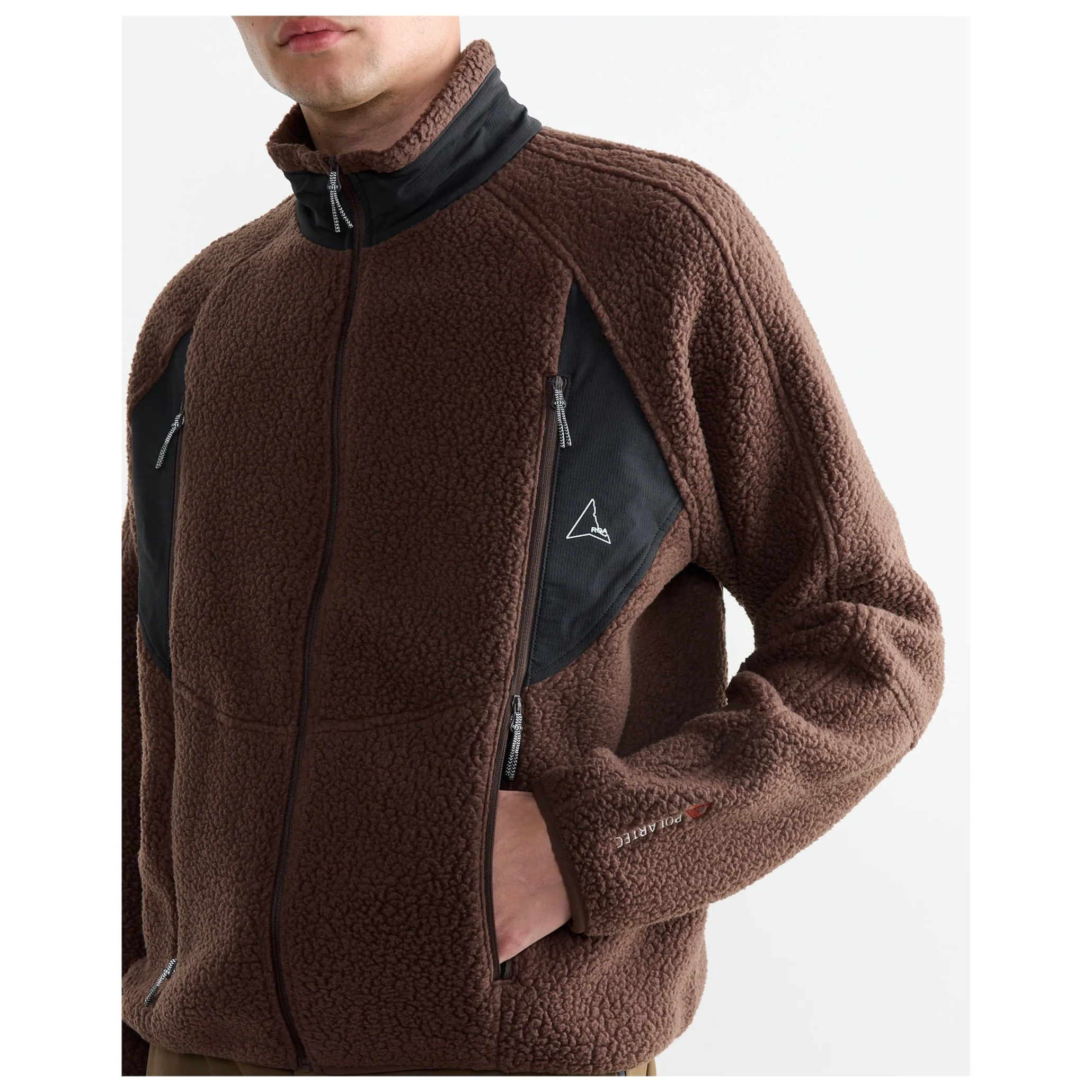 

Outdoor windproof and warm lamb wool stand-up collar zipper BMS ROA functional jacket