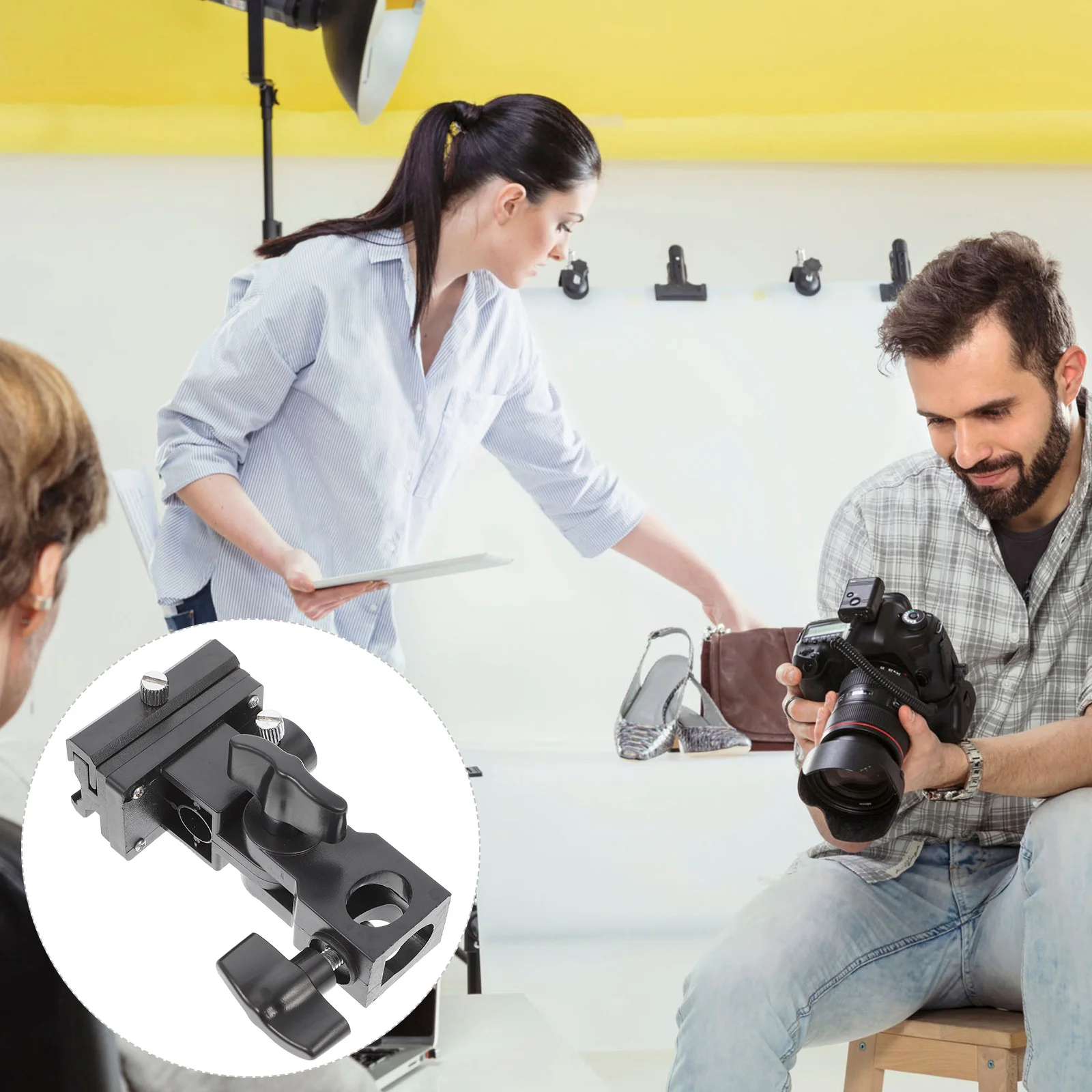 

Adjustable Flash Light Bracket Btype Lamp Holder Umbrella Clamp Photography Accessories Multidirectional Fill Light