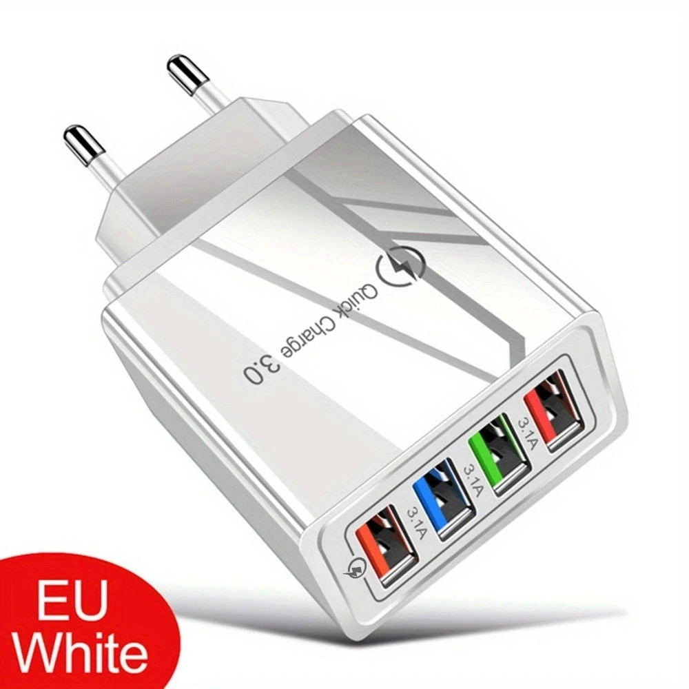 EU US Plug 3A USB Charger Multi Port 4 USB Quick Charge 3.0 For Phone Adapter Tablet Portable Wall Charger Fast Charger For Poco image 3